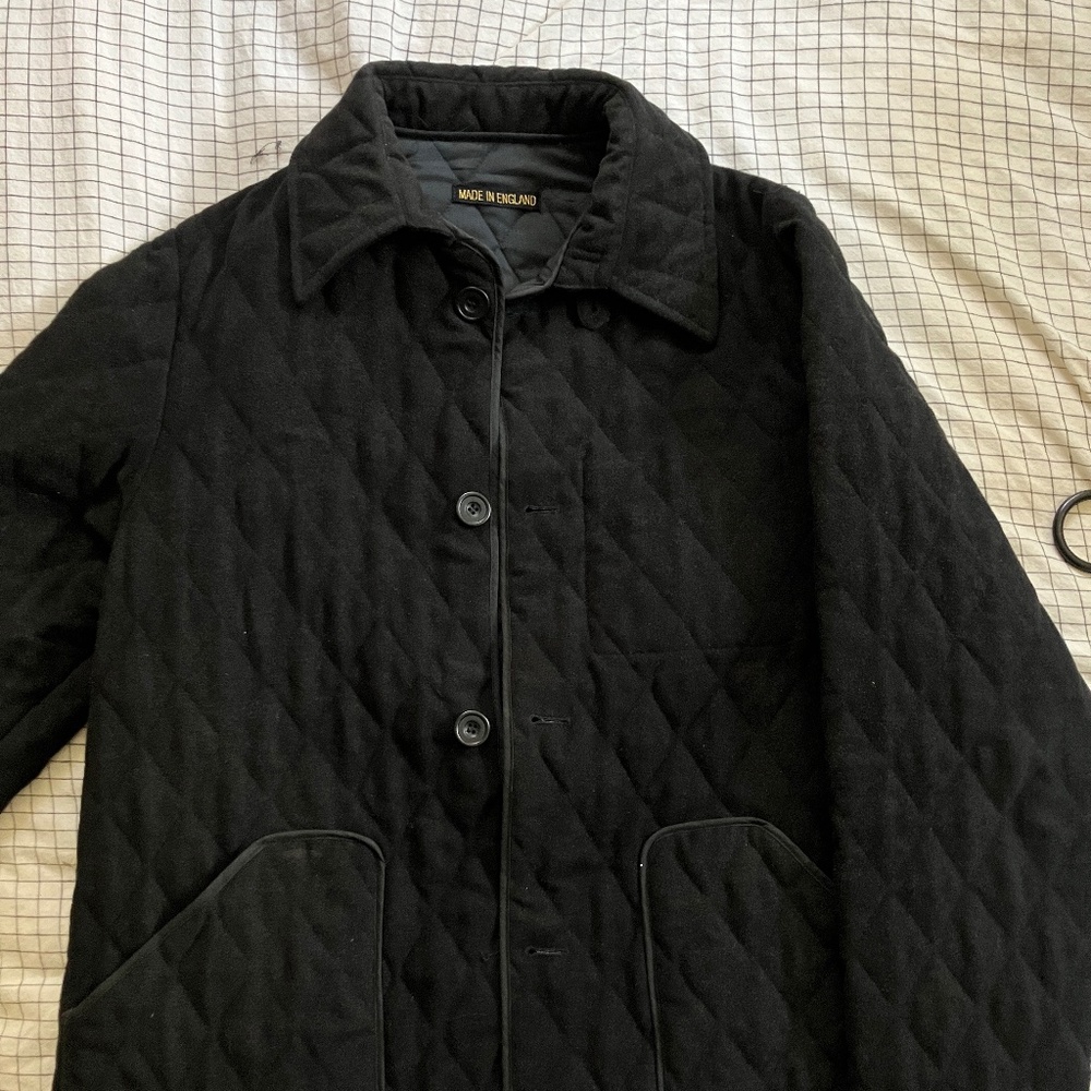 Black Quilted Coat made in England by BEAMS Japan